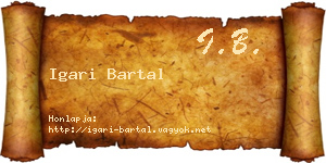 Igari Bartal névjegykártya